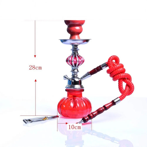 Arabian Hookah Set with Glass Base & Ceramic Bowl
