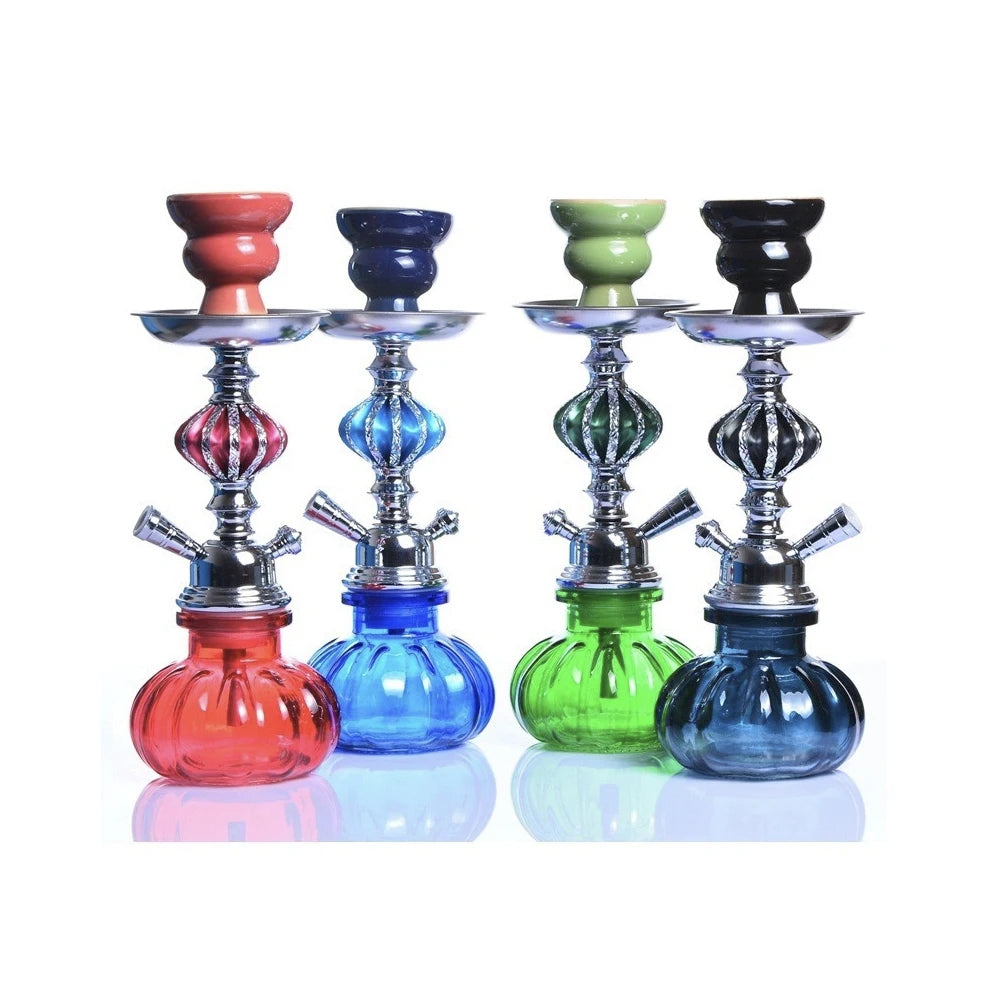 Arabian Hookah Set with Glass Base & Ceramic Bowl